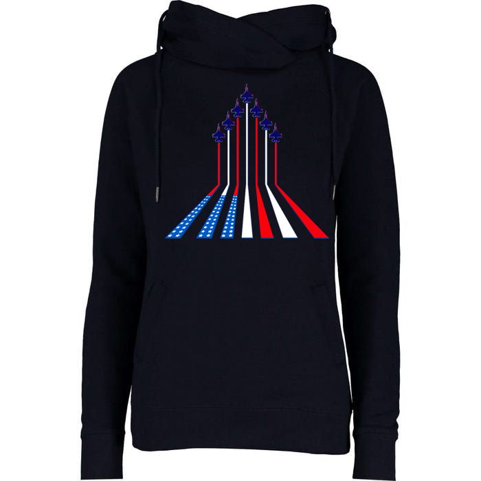 AIr Force flag - Air Show Trail Flag Womens Funnel Neck Pullover Hood