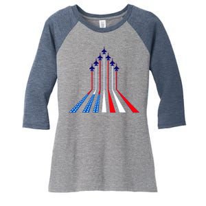 AIr Force flag - Air Show Trail Flag Women's Tri-Blend 3/4-Sleeve Raglan Shirt