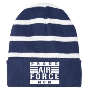 Air Force Mom Striped Beanie with Solid Band