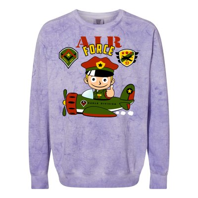 Air Force Pilot Boy Cartoon Colorblast Crewneck Sweatshirt