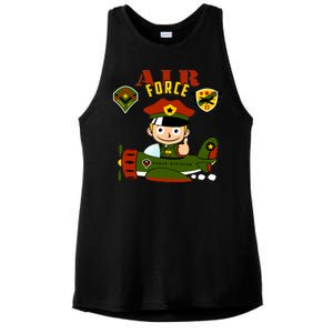 Air Force Pilot Boy Cartoon Ladies PosiCharge Tri-Blend Wicking Tank