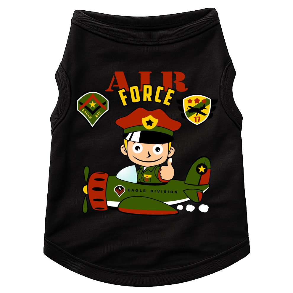 Air Force Pilot Boy Cartoon Doggie Tank