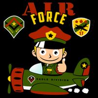 Air Force Pilot Boy Cartoon Performance Shirt