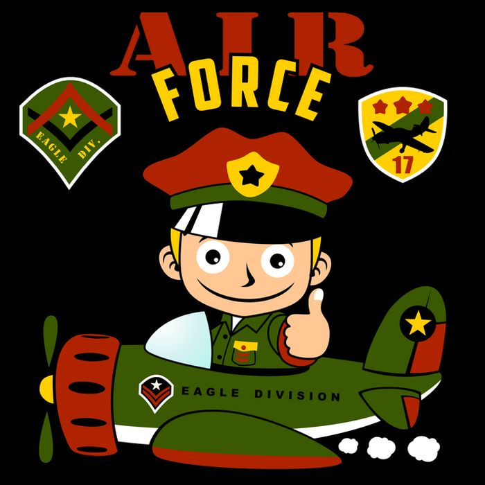 Air Force Pilot Boy Cartoon Performance Shirt