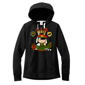 Air Force Pilot Boy Cartoon Women's Fleece Hoodie