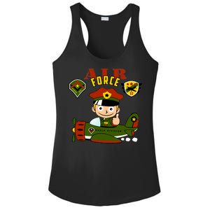 Air Force Pilot Boy Cartoon Ladies PosiCharge Competitor Racerback Tank