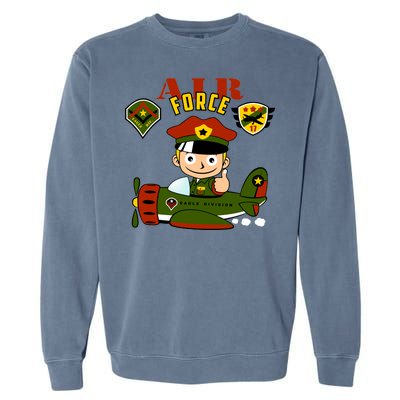 Air Force Pilot Boy Cartoon Garment-Dyed Sweatshirt