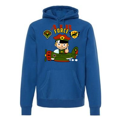 Air Force Pilot Boy Cartoon Premium Hoodie