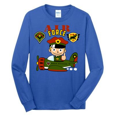 Air Force Pilot Boy Cartoon Tall Long Sleeve T-Shirt