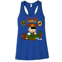 Air Force Pilot Boy Cartoon Women's Racerback Tank