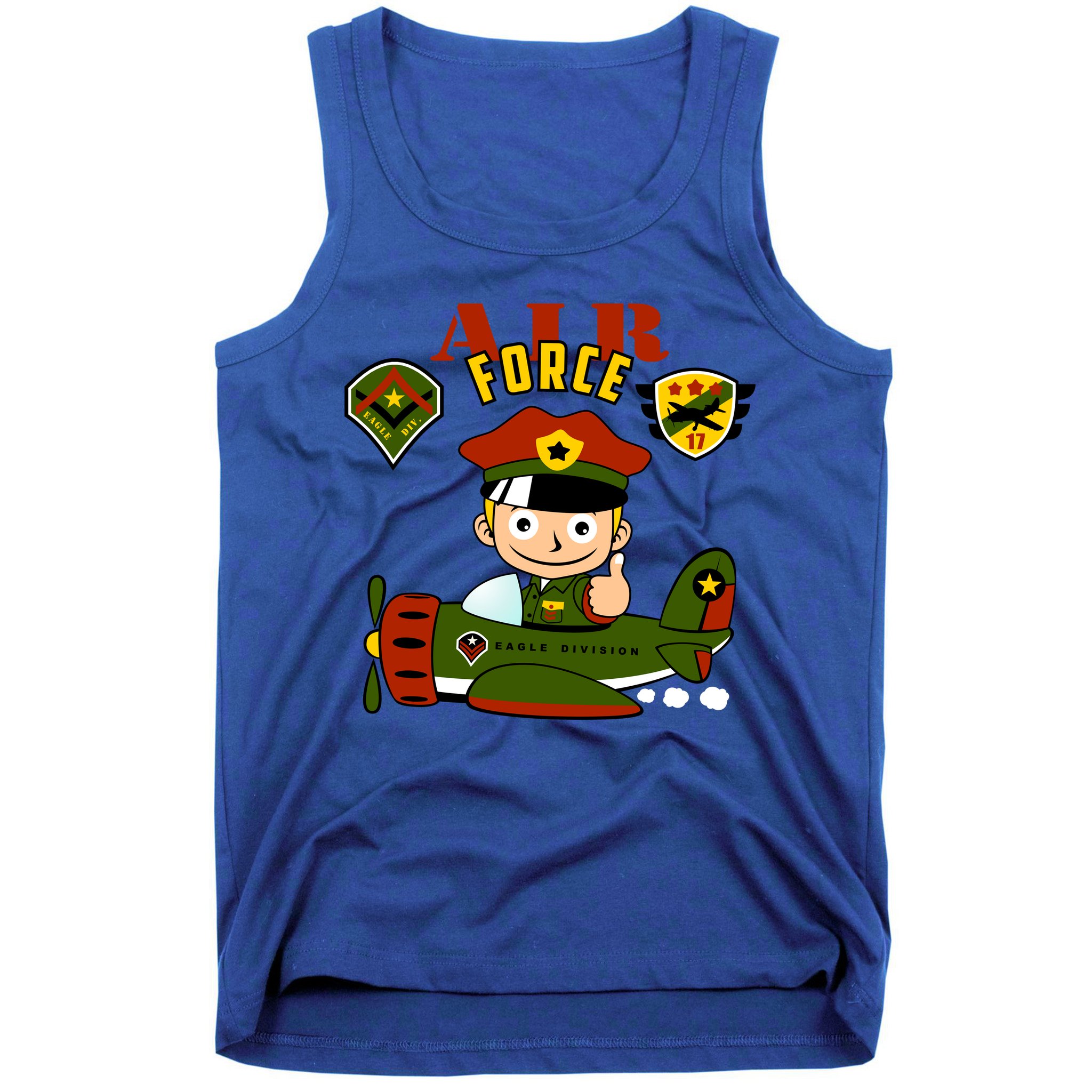 Air Force Pilot Boy Cartoon Tank Top