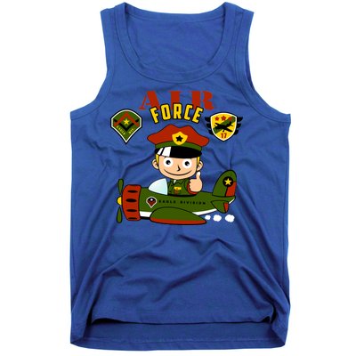 Air Force Pilot Boy Cartoon Tank Top