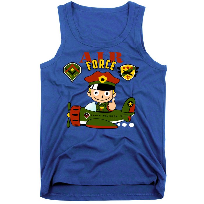 Air Force Pilot Boy Cartoon Tank Top