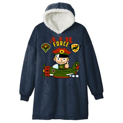 Air Force Pilot Boy Cartoon Hooded Wearable Blanket