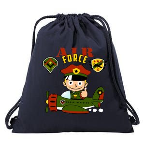 Air Force Pilot Boy Cartoon Drawstring Bag