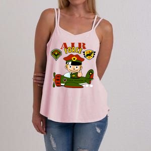 Air Force Pilot Boy Cartoon Women's Strappy Tank