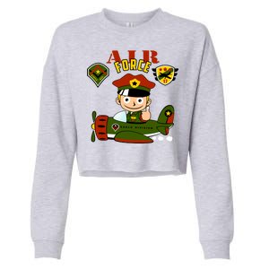 Air Force Pilot Boy Cartoon Cropped Pullover Crew