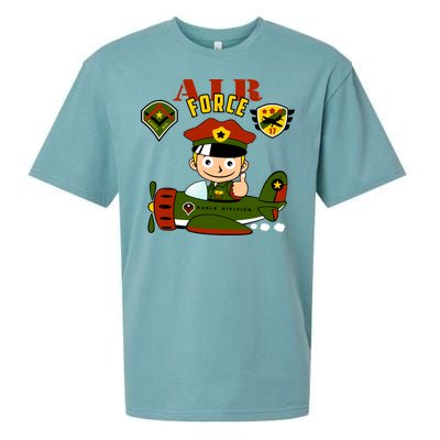 Air Force Pilot Boy Cartoon Sueded Cloud Jersey T-Shirt