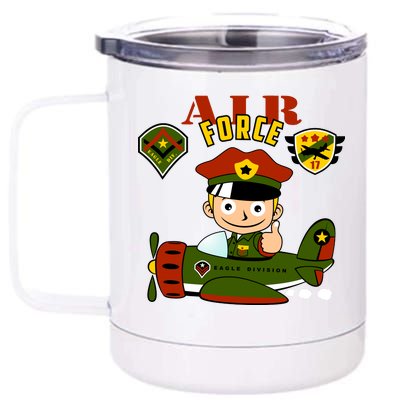 Air Force Pilot Boy Cartoon 12 oz Stainless Steel Tumbler Cup