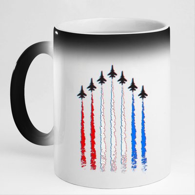 AIr Force Red White & Blue Trail 11oz Black Color Changing Mug