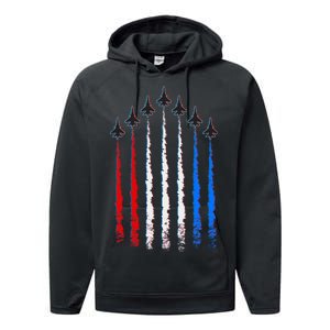 AIr Force Red White & Blue Trail Performance Fleece Hoodie