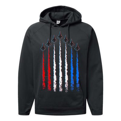 AIr Force Red White & Blue Trail Performance Fleece Hoodie