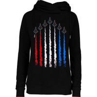 AIr Force Red White & Blue Trail Womens Funnel Neck Pullover Hood