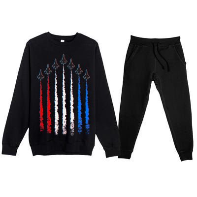 AIr Force Red White & Blue Trail Premium Crewneck Sweatsuit Set