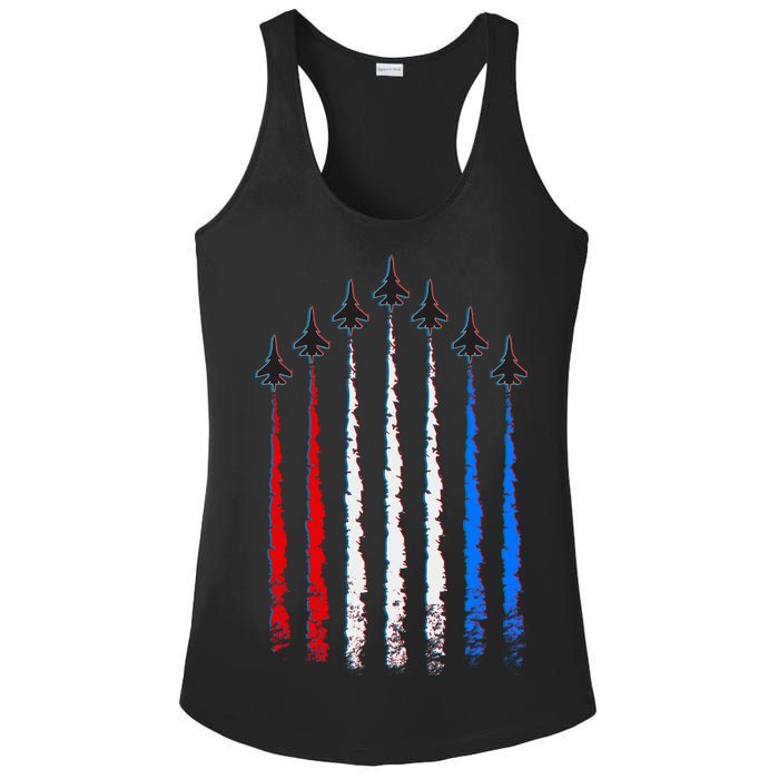 AIr Force Red White & Blue Trail Ladies PosiCharge Competitor Racerback Tank