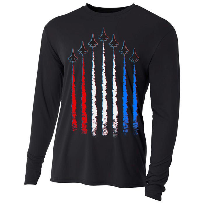 AIr Force Red White & Blue Trail Cooling Performance Long Sleeve Crew