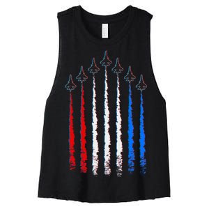 AIr Force Red White & Blue Trail Women's Racerback Cropped Tank