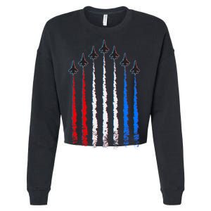 AIr Force Red White & Blue Trail Cropped Pullover Crew