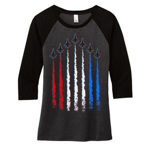 AIr Force Red White & Blue Trail Women's Tri-Blend 3/4-Sleeve Raglan Shirt