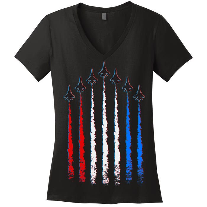 AIr Force Red White & Blue Trail Women's V-Neck T-Shirt