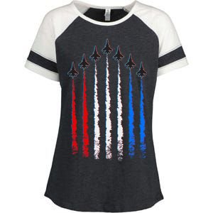 AIr Force Red White & Blue Trail Enza Ladies Jersey Colorblock Tee