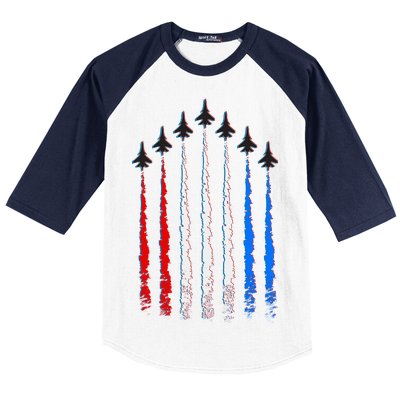 AIr Force Red White & Blue Trail Baseball Sleeve Shirt