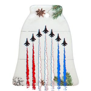 AIr Force Red White & Blue Trail Ceramic Bell Ornament