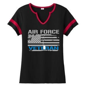 Air Force Veteran Flag Ladies Halftime Notch Neck Tee