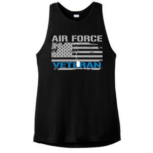 Air Force Veteran Flag Ladies PosiCharge Tri-Blend Wicking Tank