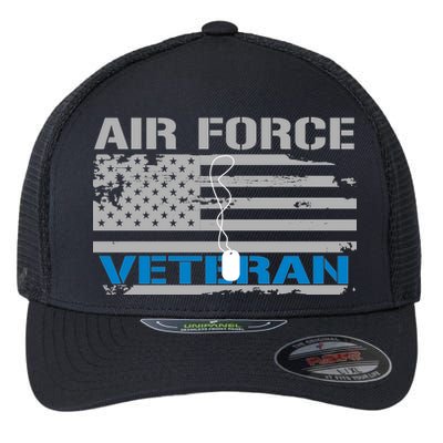 Air Force Veteran Flag Flexfit Unipanel Trucker Cap