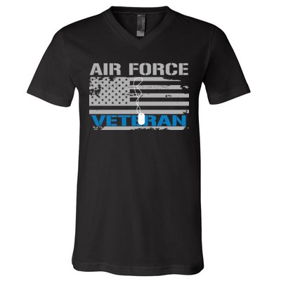 Air Force Veteran Flag V-Neck T-Shirt