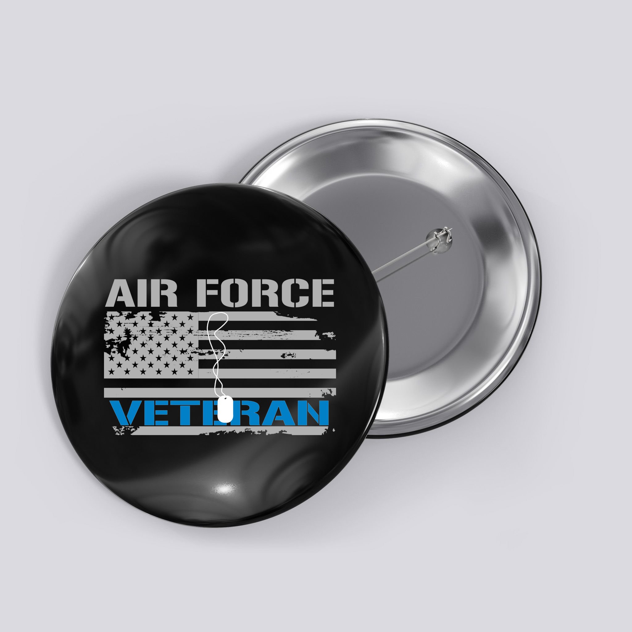 Air Force Veteran Flag Button