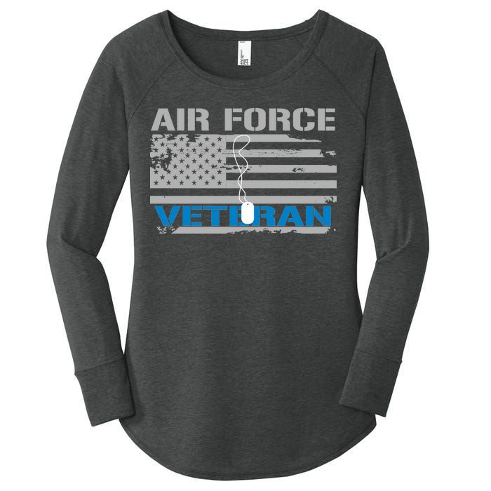 Air Force Veteran Flag Women's Perfect Tri Tunic Long Sleeve Shirt