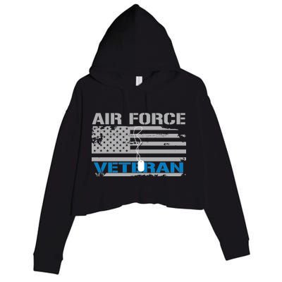 Air Force Veteran Flag Crop Fleece Hoodie