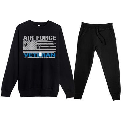 Air Force Veteran Flag Premium Crewneck Sweatsuit Set