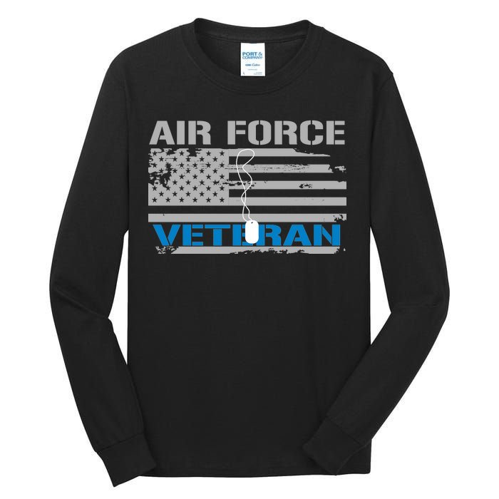 Air Force Veteran Flag Tall Long Sleeve T-Shirt