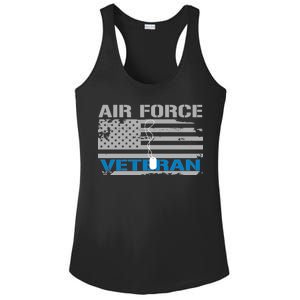 Air Force Veteran Flag Ladies PosiCharge Competitor Racerback Tank