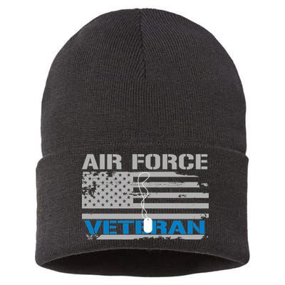 Air Force Veteran Flag Sustainable Knit Beanie