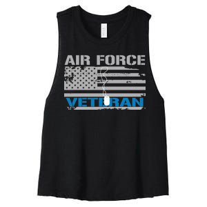 Air Force Veteran Flag Women's Racerback Cropped Tank