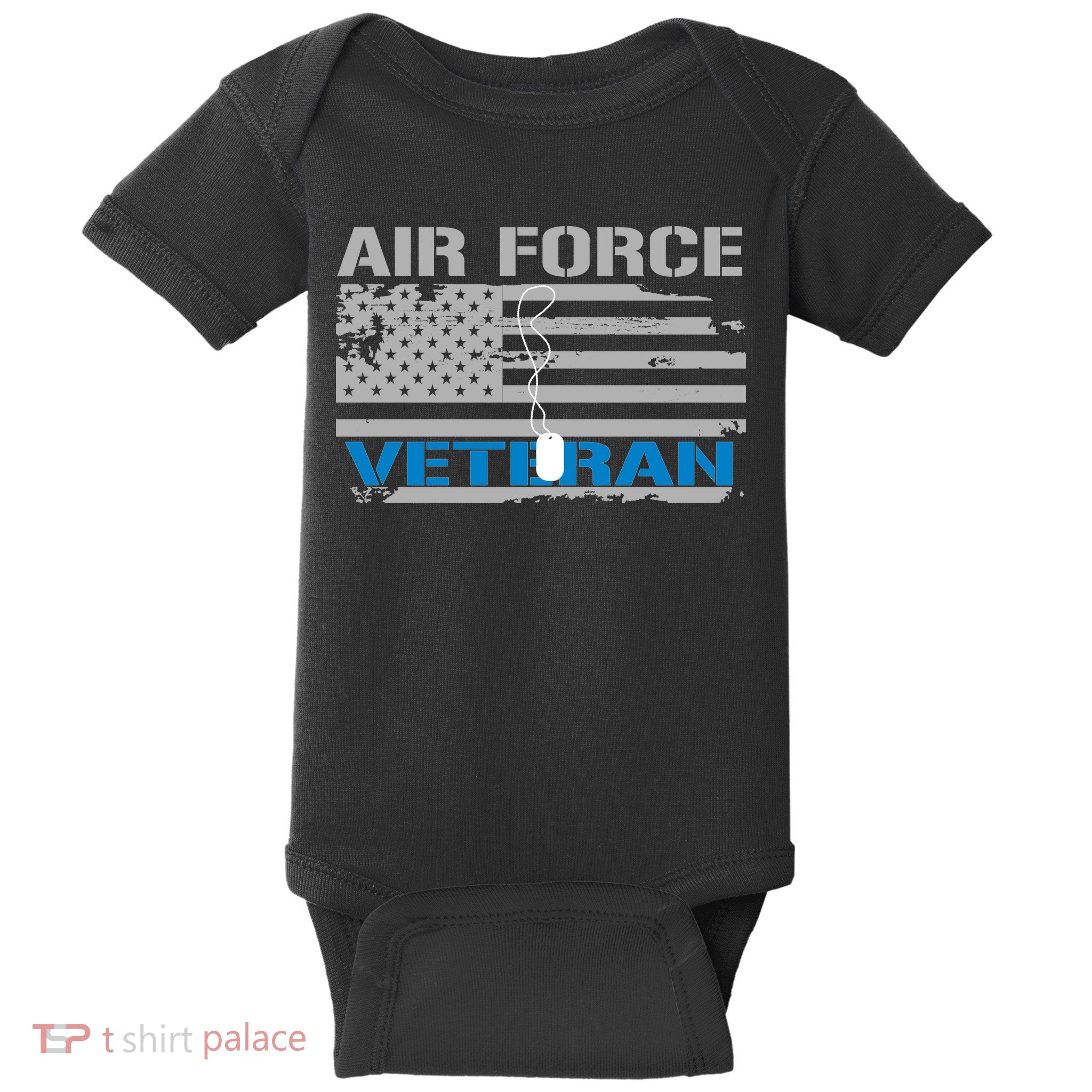 Air Force Veteran Flag Baby Bodysuit